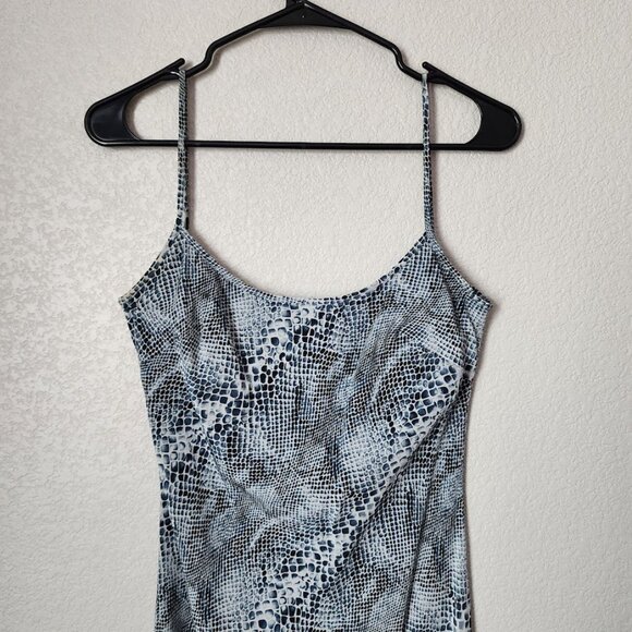 THE LIMITED 100% Silk Snake Print Slip Dress Blue Gray Snakeskin Y2K Size 6 - Picture 9 of 9